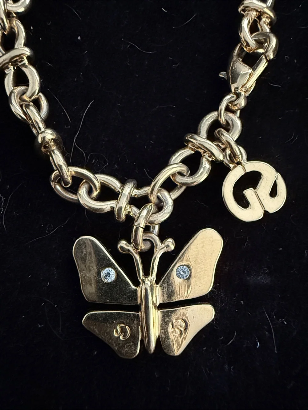 Vintage St. John Crystal Butterfly Charm Bracelet🦋